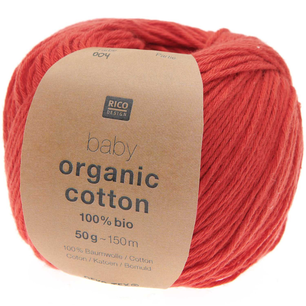 Włóczka bawełniana Baby Organic Cotton - Rico Design - Raspberry, 50 g