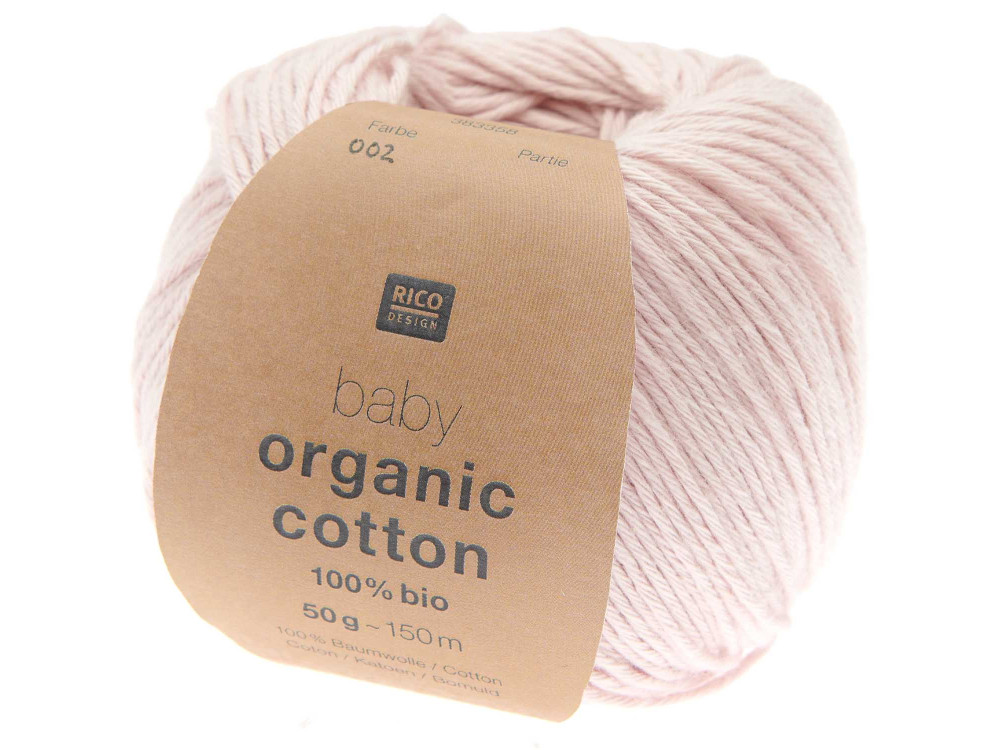 Baby Organic Cotton cotton yarn - Rico Design - Pink, 50 g