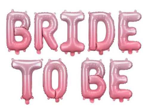 Foil balloon, Bride to be - pink, 45 x 350 cm