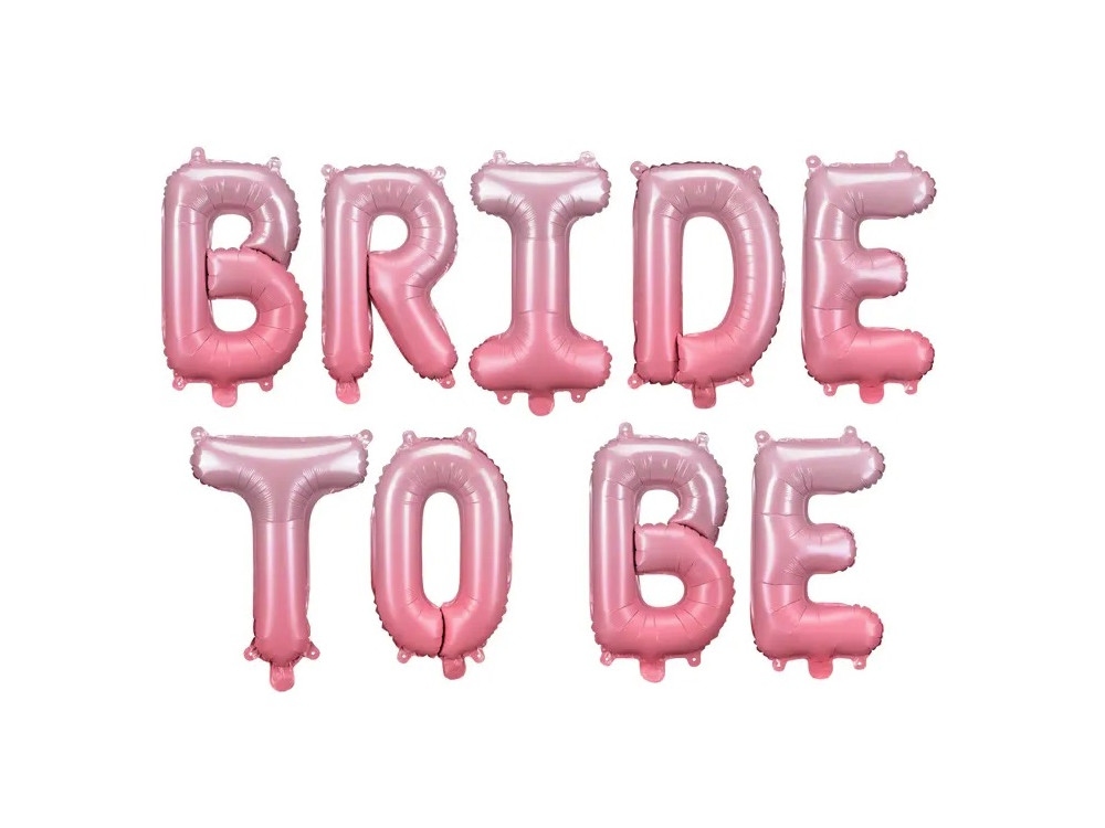 Foil balloon, Bride to be - pink, 45 x 350 cm