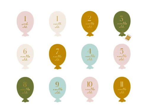 Set of Milestones for kids photo shoots - 12 pcs.