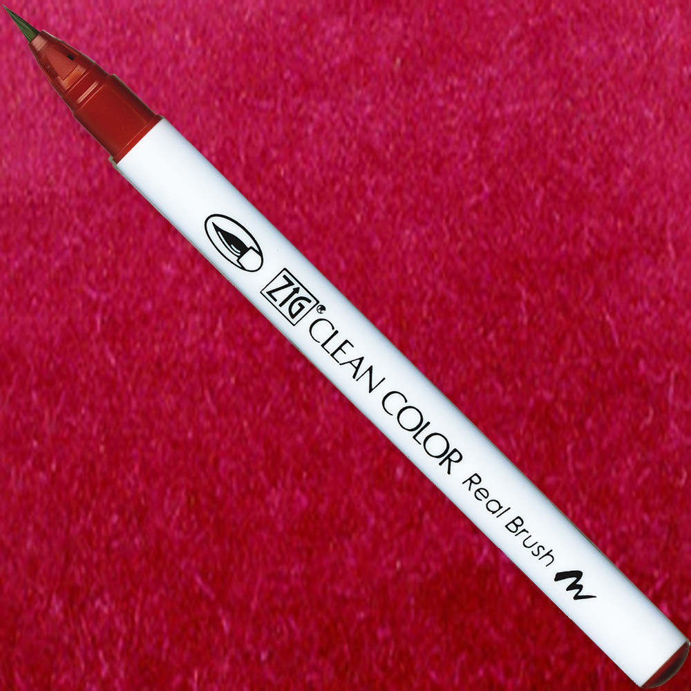 Zig Clean Color Real Brush Pen - Kuretake - 260, Deep Red