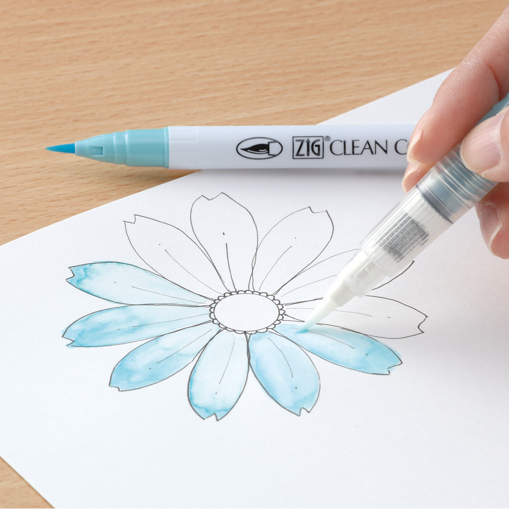 Zig Clean Color Real Brush Pen - Kuretake - 097, Pale Gray