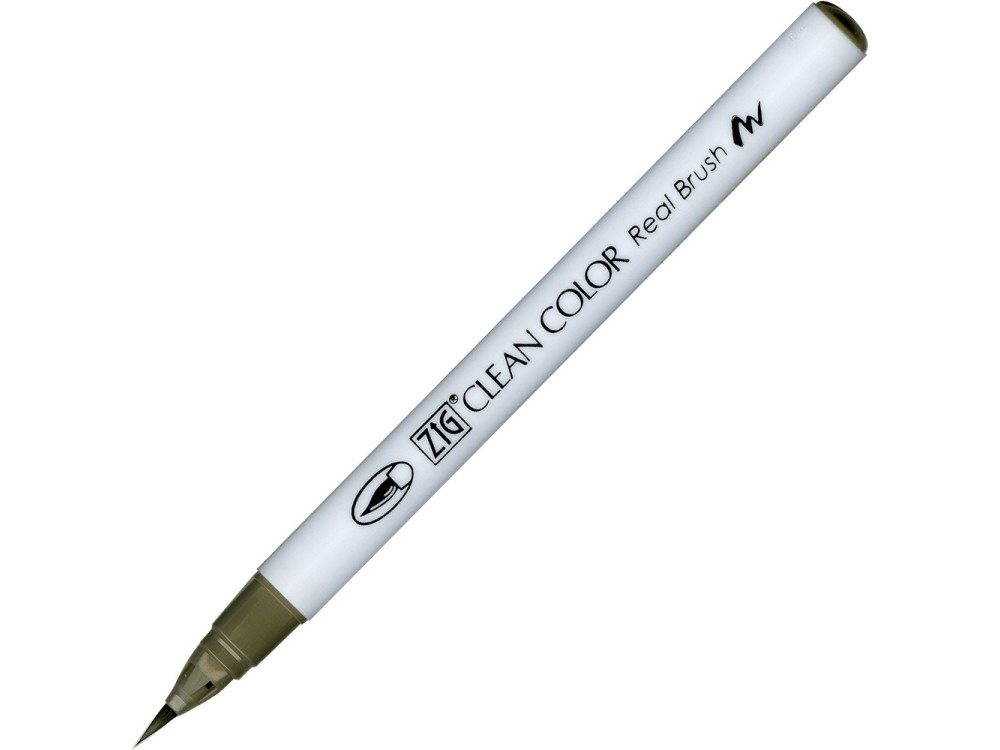 Zig Clean Color Real Brush Pen - Kuretake - 093, Green Gray