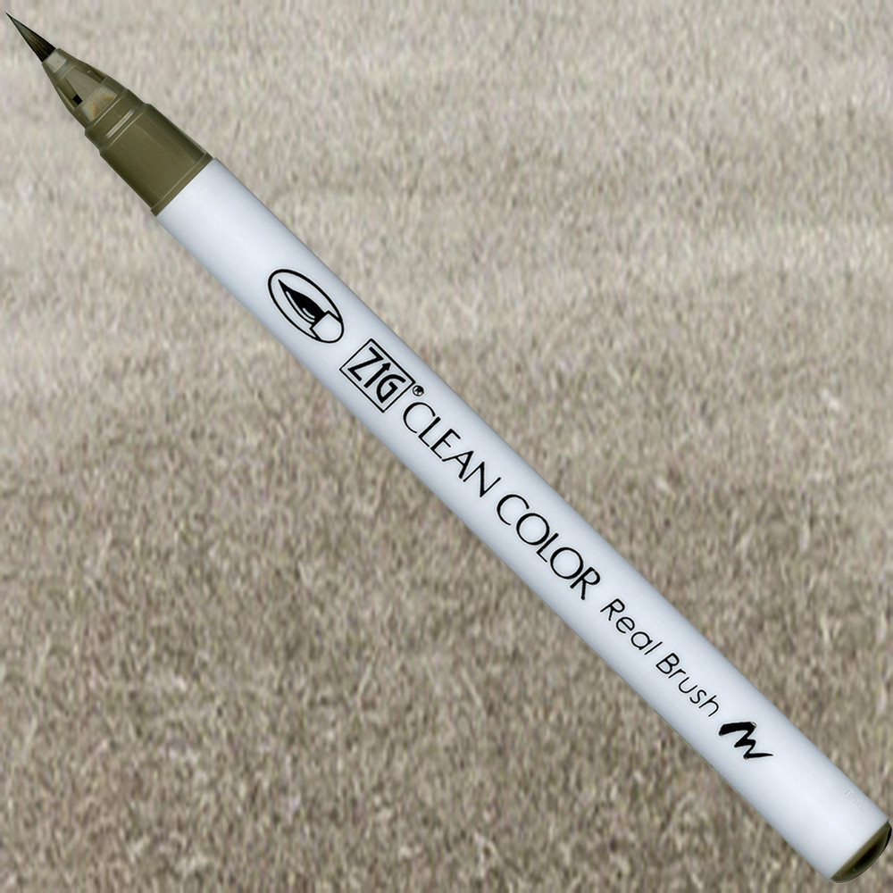 Zig Clean Color Real Brush Pen - Kuretake - 093, Green Gray