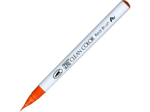 Zig Clean Color Real Brush Pen - Kuretake - 070, Orange