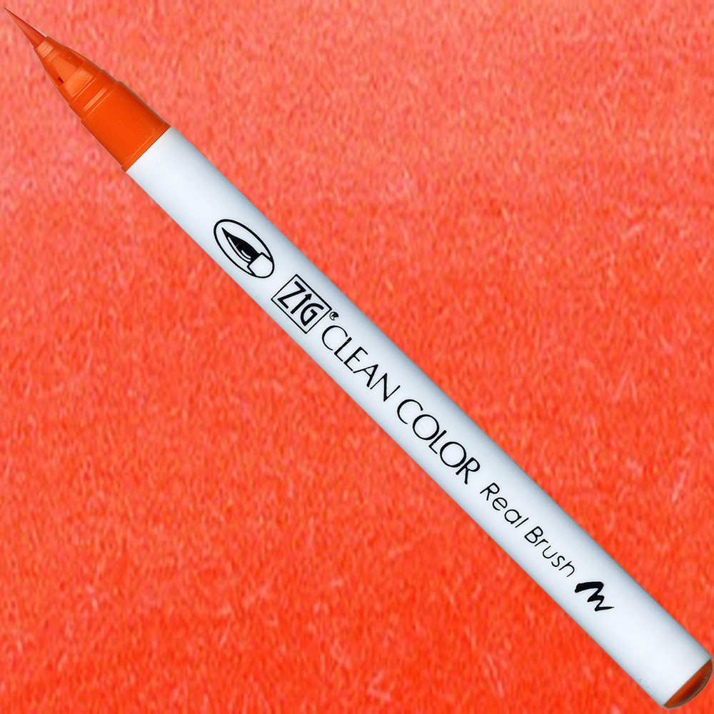 Zig Clean Color Real Brush Pen - Kuretake - 070, Orange