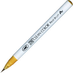 Zig Clean Color Real Brush Pen - Kuretake - 067, Mustard