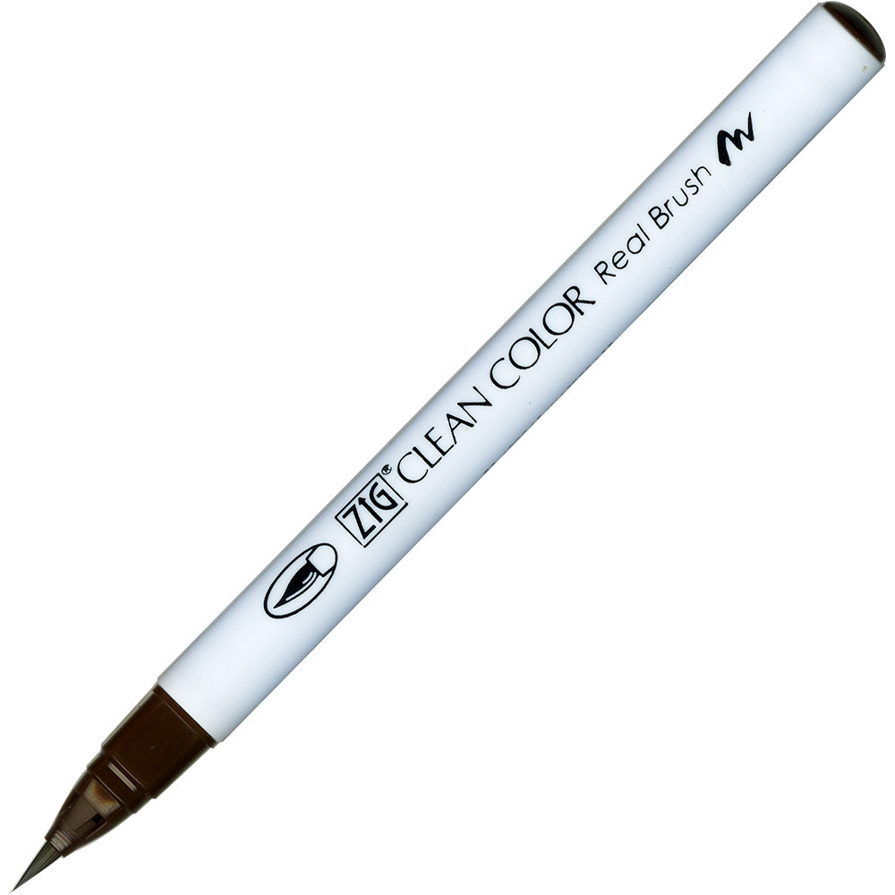 Zig Clean Color Real Brush Pen - Kuretake - 062, Dark Brown