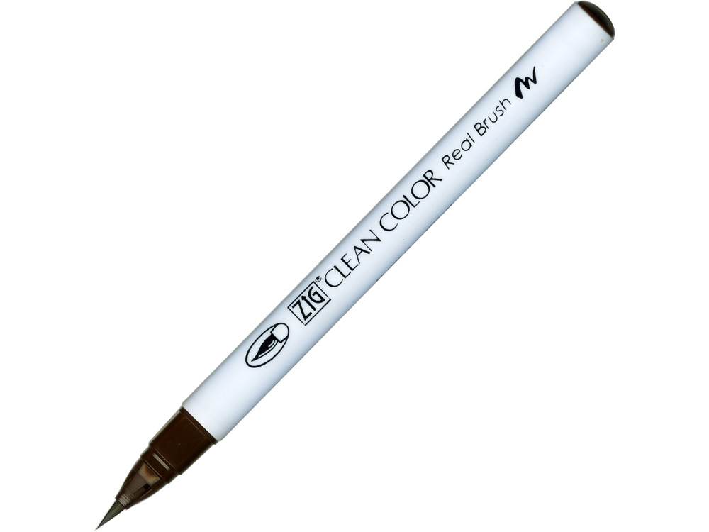 Zig Clean Color Real Brush Pen - Kuretake - 062, Dark Brown