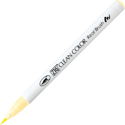 Pisak pędzelkowy Zig Clean Color Real Brush - Kuretake - 055, Pale Yellow
