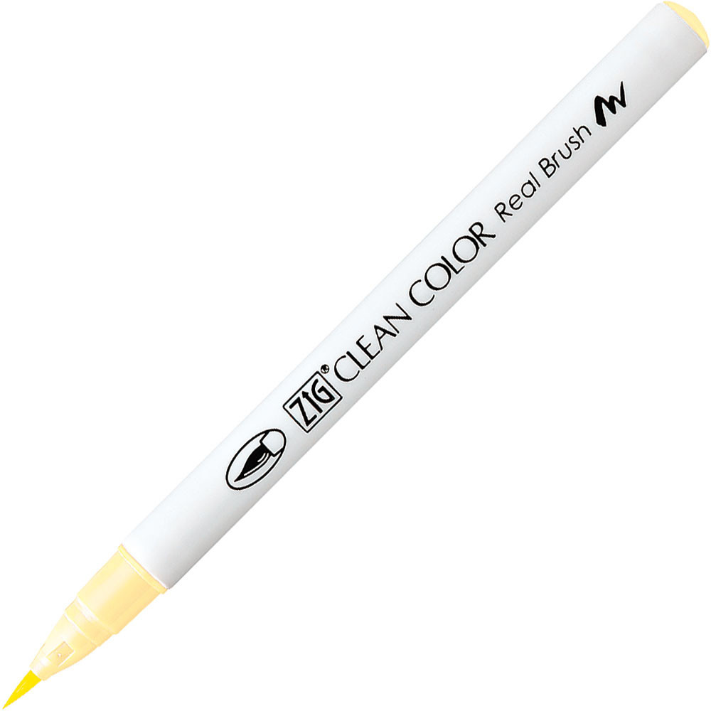 Zig Clean Color Real Brush Pen - Kuretake - 055, Pale Yellow