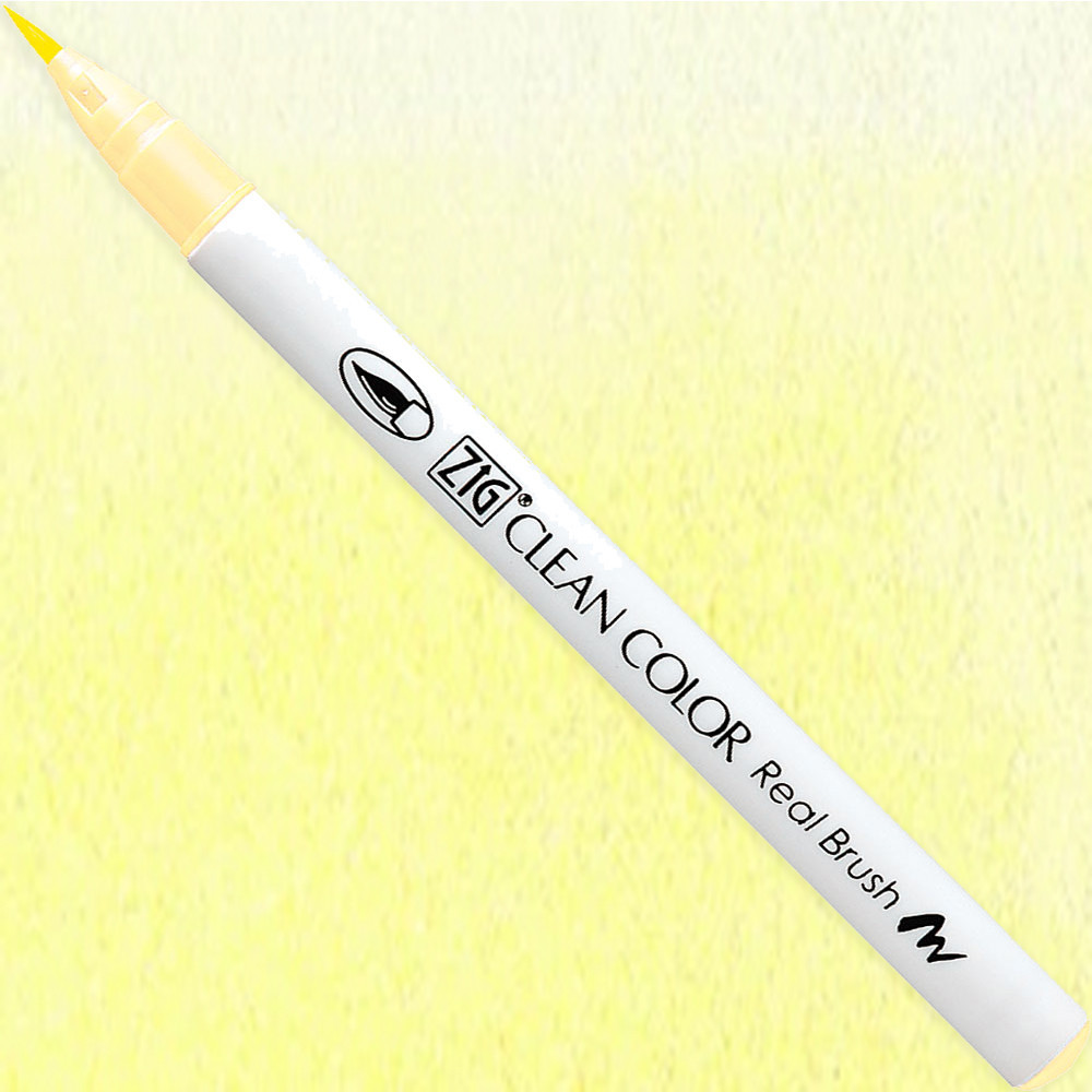 Pisak pędzelkowy Zig Clean Color Real Brush - Kuretake - 055, Pale Yellow