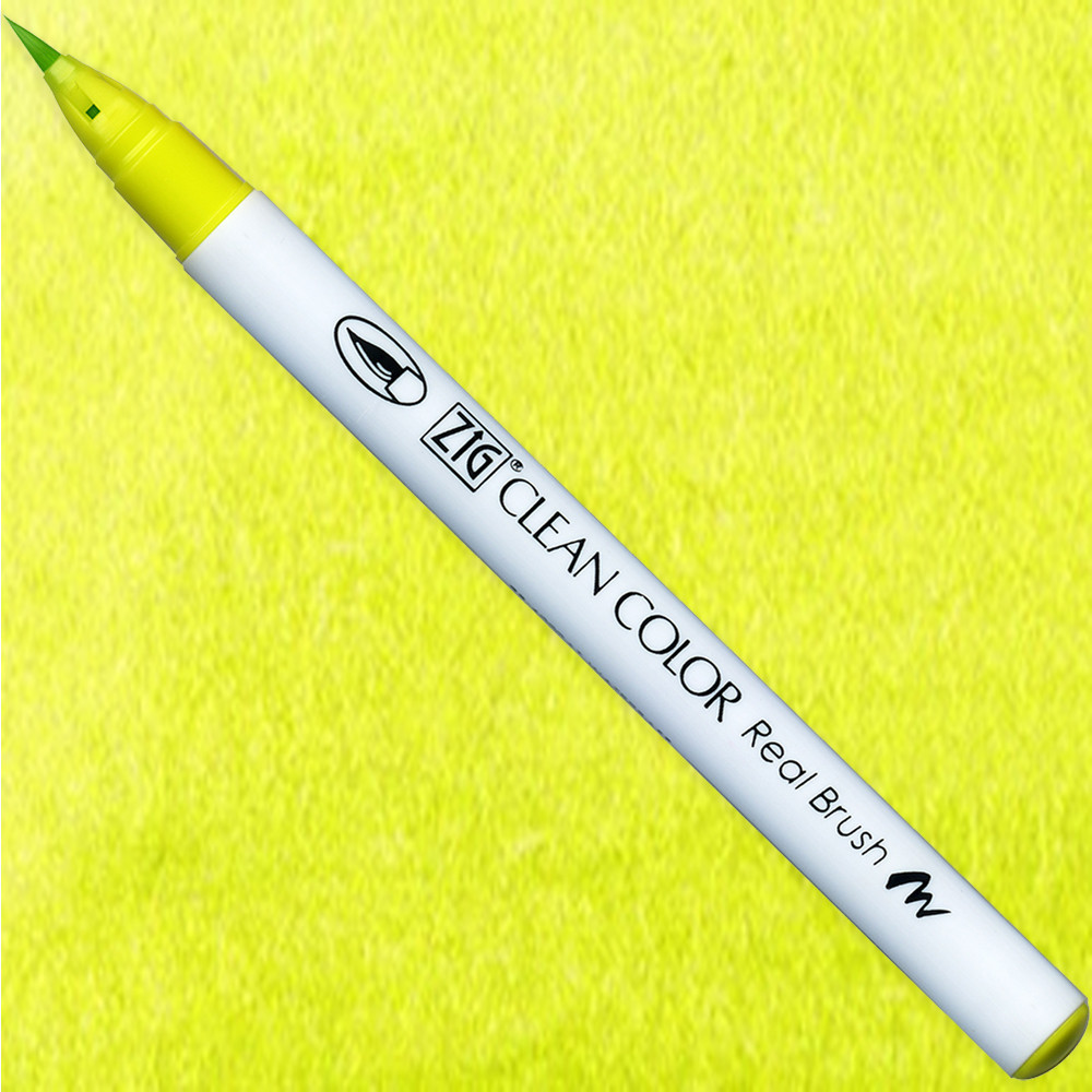 Zig Clean Color Real Brush Pen - Kuretake - 053, Yellow Green
