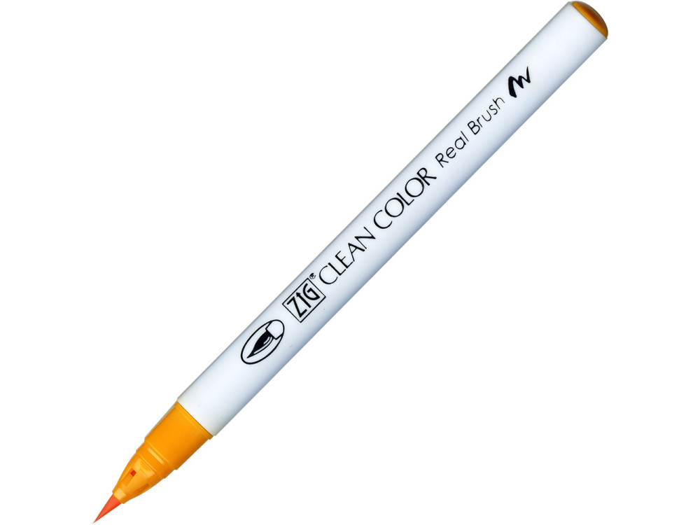 Zig Clean Color Real Brush Pen - Kuretake - 052, Bright Yellow