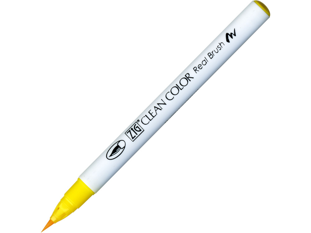 Zig Clean Color Real Brush Pen - Kuretake - 050, Yellow