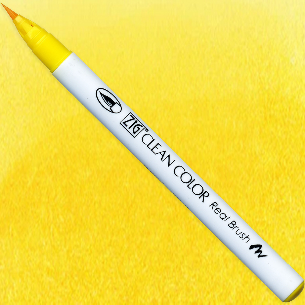 Zig Clean Color Real Brush Pen - Kuretake - 050, Yellow