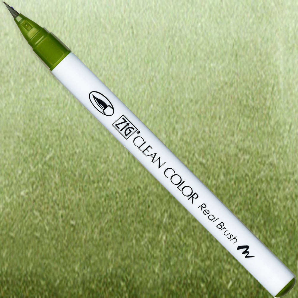 Zig Clean Color Real Brush Pen - Kuretake - 043, Olive Green