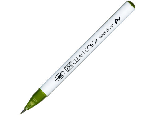 Zig Clean Color Real Brush Pen - Kuretake - 043, Olive Green