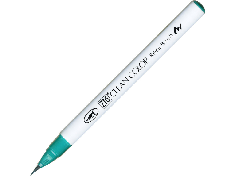 Zig Clean Color Real Brush Pen - Kuretake - 042, Turquoise Green