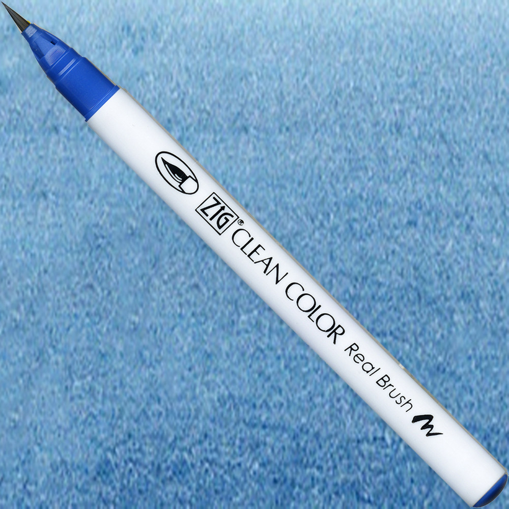 Zig Clean Color Real Brush Pen - Kuretake - 034, Dull Blue