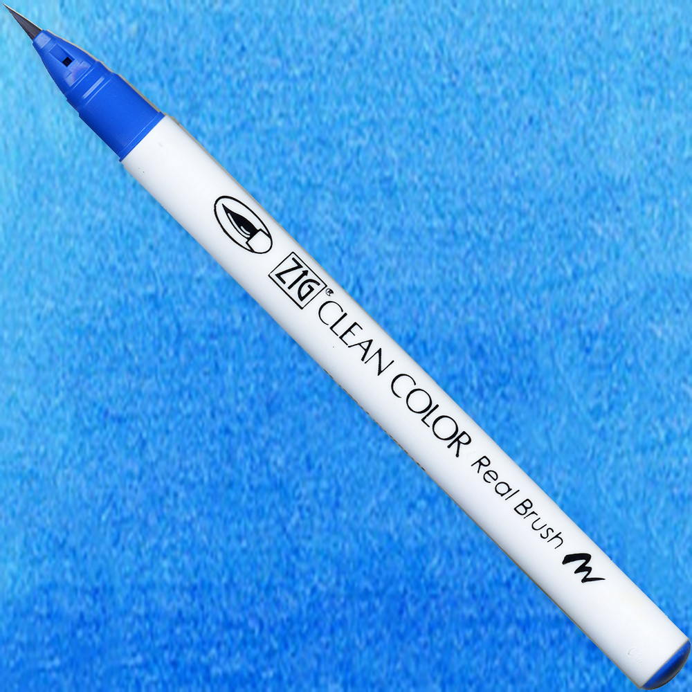 Pisak pędzelkowy Zig Clean Color Real Brush - Kuretake - 032, Persian Blue