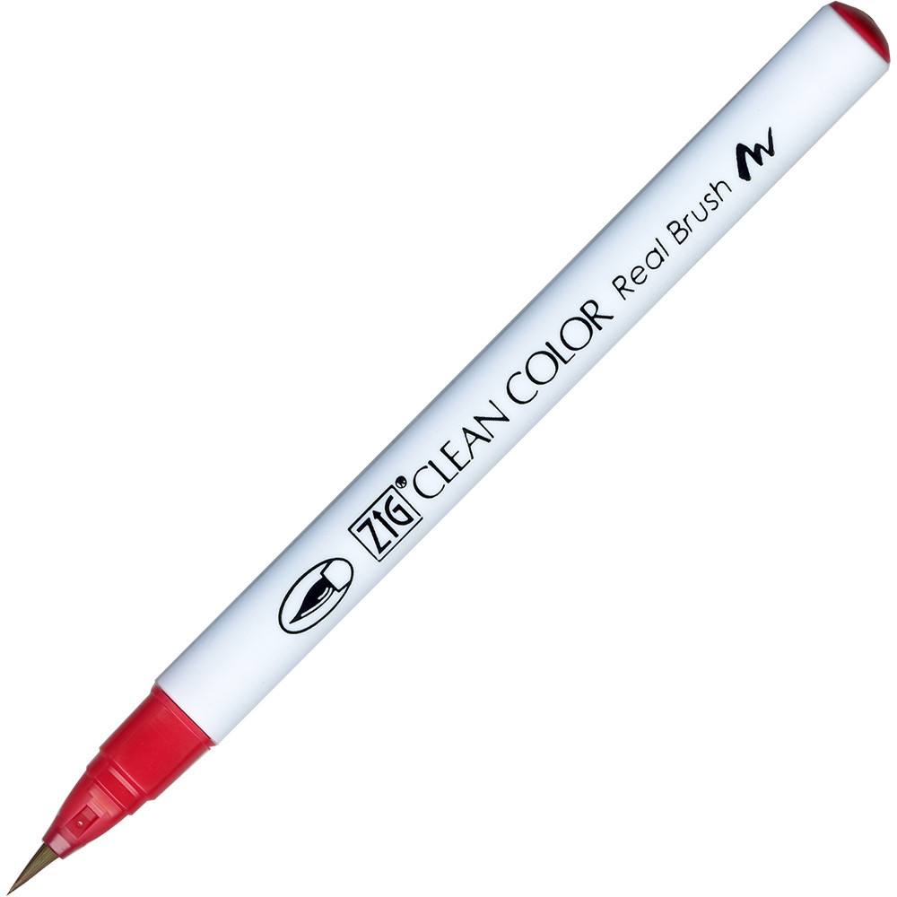 Zig Clean Color Real Brush Pen - Kuretake - 029, Geranium Red