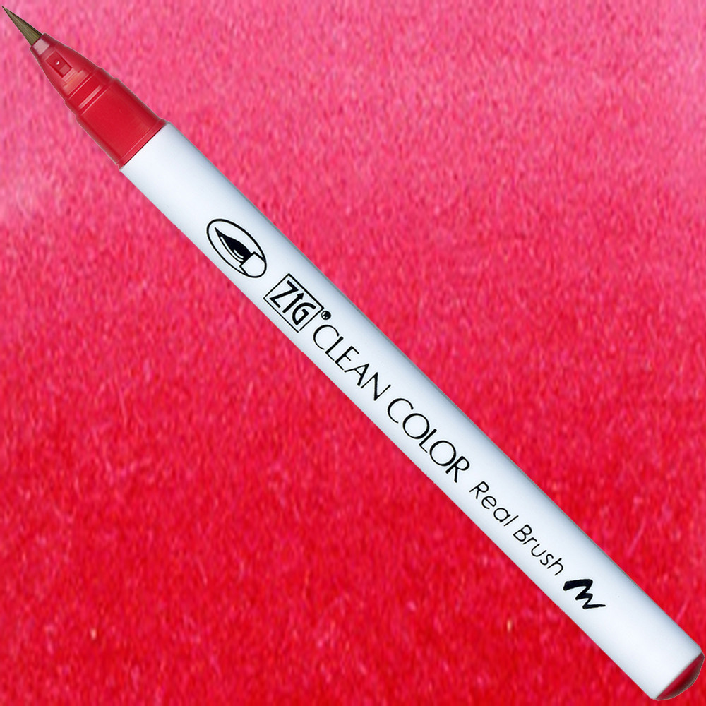 Zig Clean Color Real Brush Pen - Kuretake - 029, Geranium Red