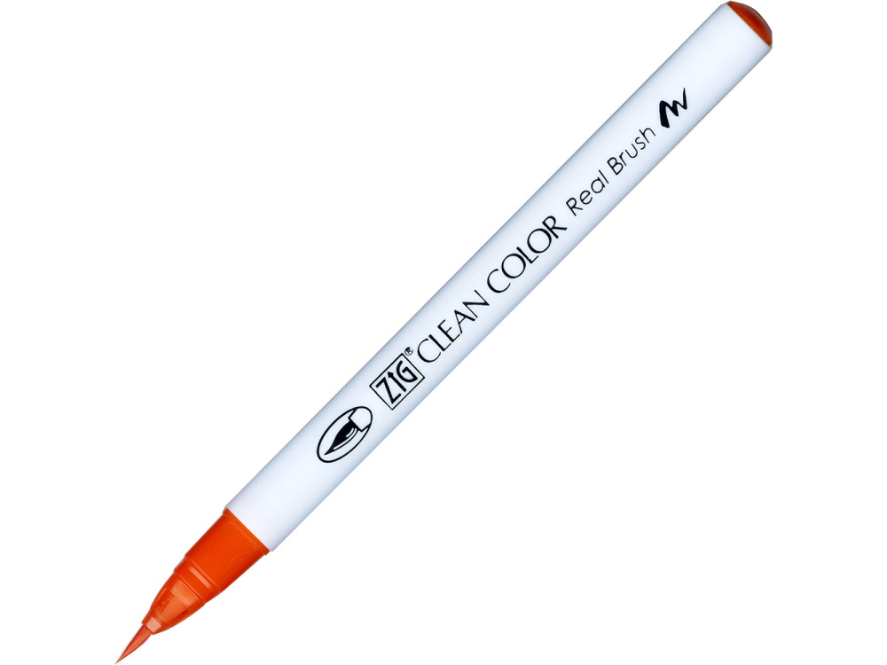 Zig Clean Color Real Brush Pen - Kuretake - 023, Scarlet Red