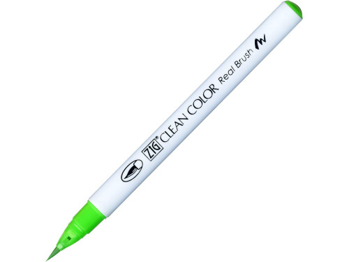 Zig Clean Color Real Brush Pen - Kuretake - 004, Fluorescent Green