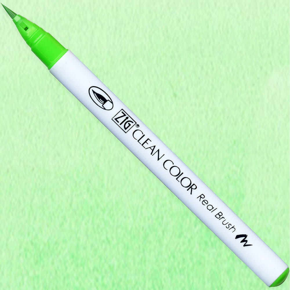 Pisak pędzelkowy Zig Clean Color Real Brush - Kuretake - 004, Fluorescent Green