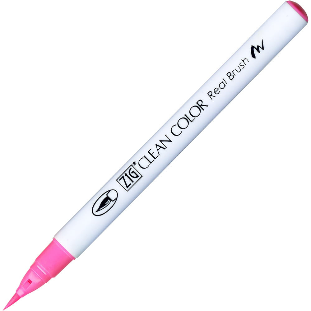 Zig Clean Color Real Brush Pen - Kuretake - 003, Fluorescent Pink