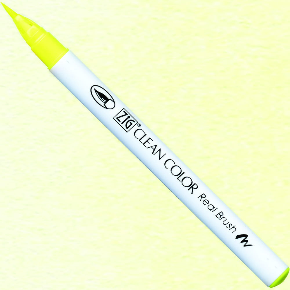 Pisak pędzelkowy Zig Clean Color Real Brush - Kuretake - 001, Fluorescent Yellow