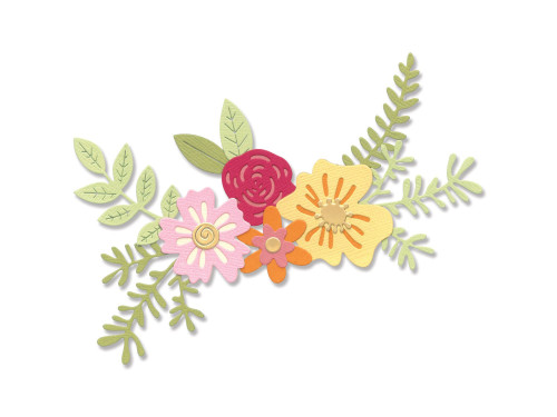 Thinlits cutting dies set - Sizzix - Floral Cluster, 15 pcs.