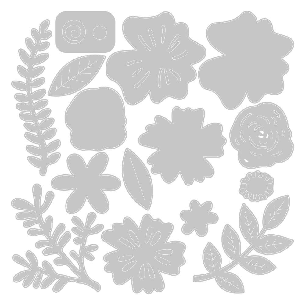 Thinlits cutting dies set - Sizzix - Floral Cluster, 15 pcs.