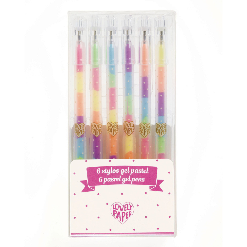 Zestaw tęczowych długopisów żelowych - Djeco - pastelowe, 6 kolorów