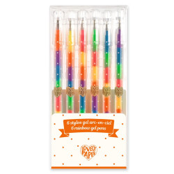 Set of rainbow gel pens -...