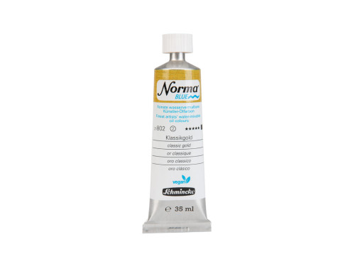 Norma Blue water-mixable oil paint - Schmincke - 802, Classic Gold, 35 ml