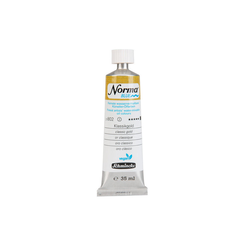 Norma Blue water-mixable oil paint - Schmincke - 802, Classic Gold, 35 ml