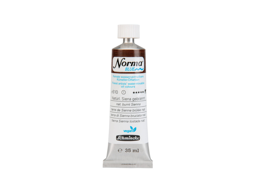 Norma Blue water-mixable oil paint - Schmincke - 610, Natural Burnt Sienna, 35 ml