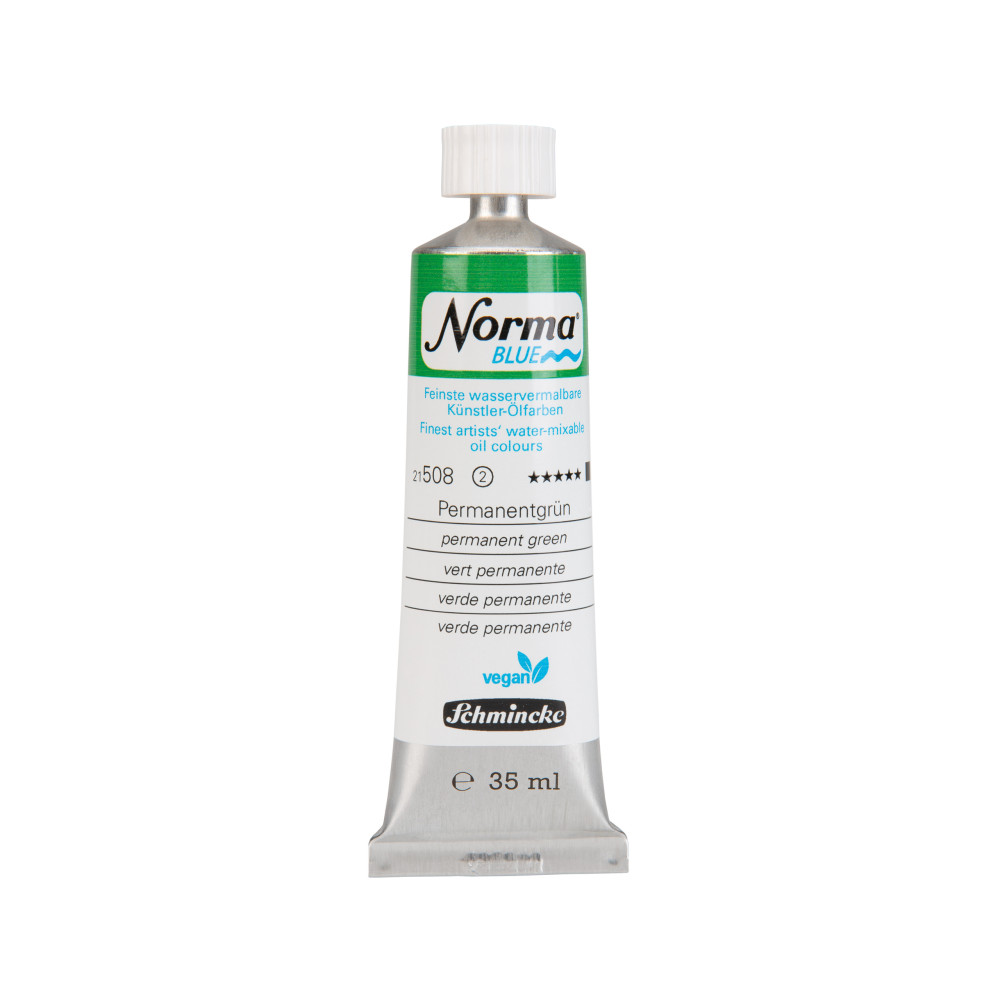 Norma Blue water-mixable oil paint - Schmincke - 508, Permanent Green, 35 ml