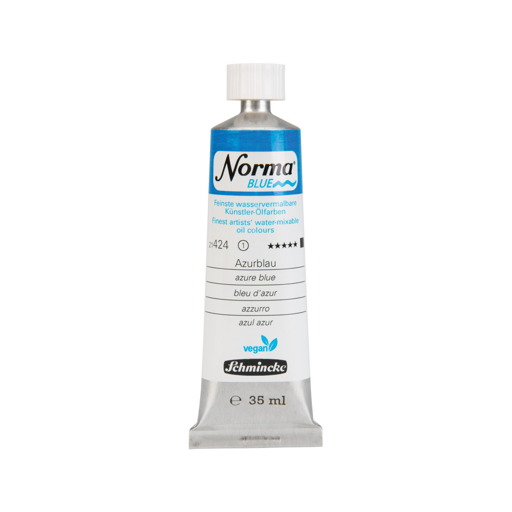 Norma Blue water-mixable oil paint - Schmincke - 424, Azure Blue, 35 ml