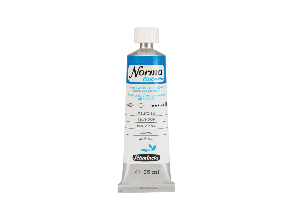 Norma Blue water-mixable oil paint - Schmincke - 424, Azure Blue, 35 ml