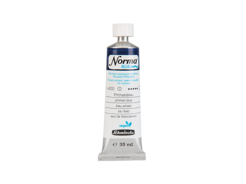 Norma Blue water-mixable oil paint - Schmincke - 420, Phthalo Blue, 35 ml