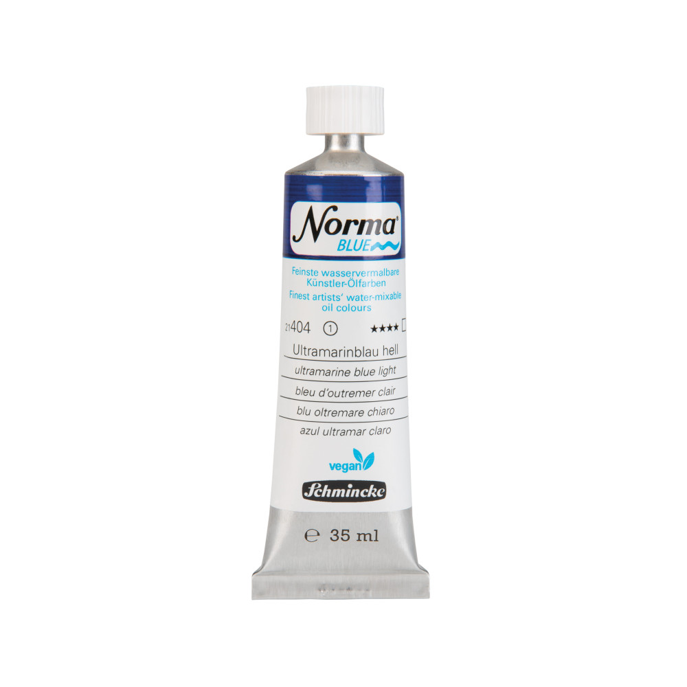 Norma Blue water-mixable oil paint - Schmincke - 404, Ultramarine Blue Light, 35 ml