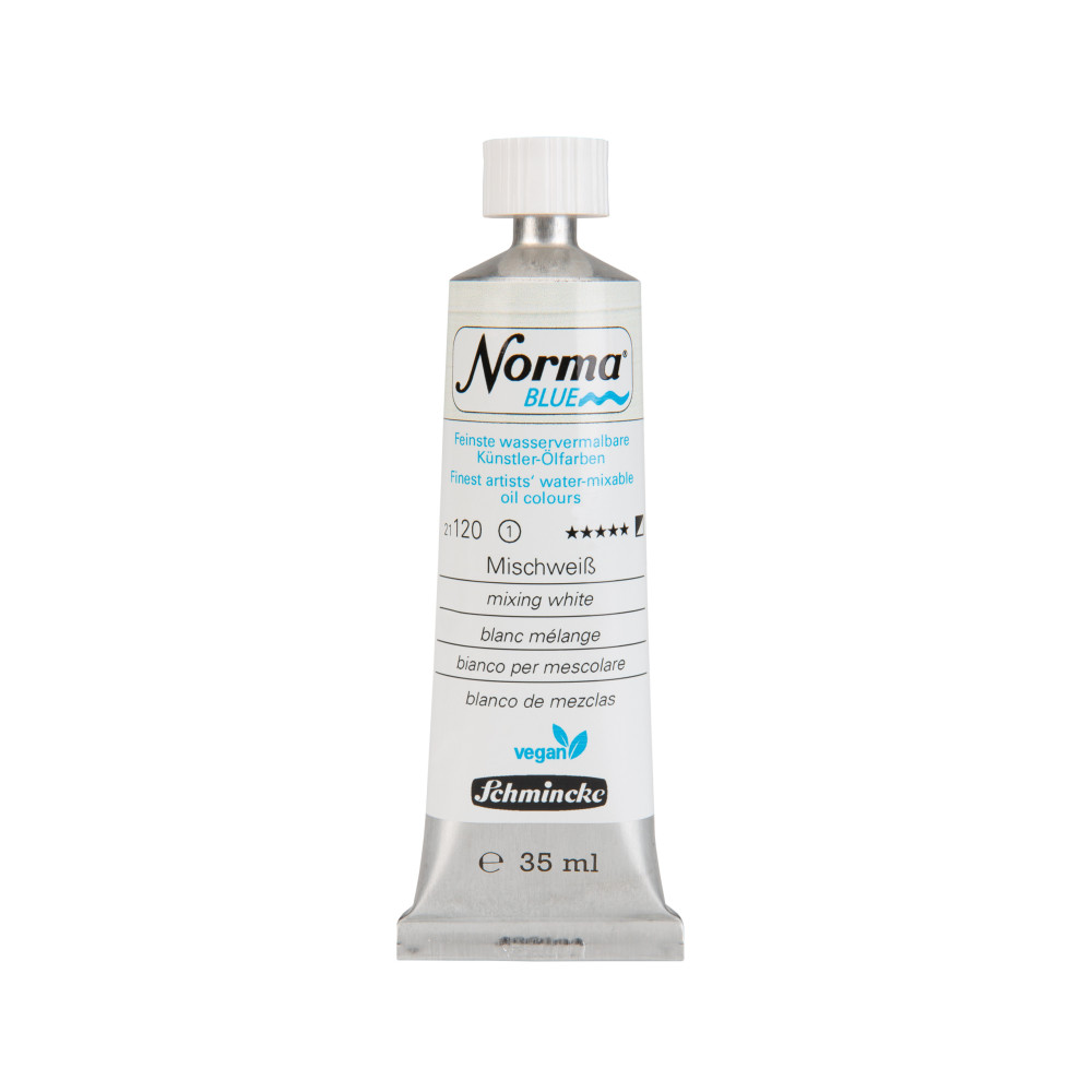Norma Blue water-mixable oil paint - Schmincke - 120, Mixing White, 35 ml