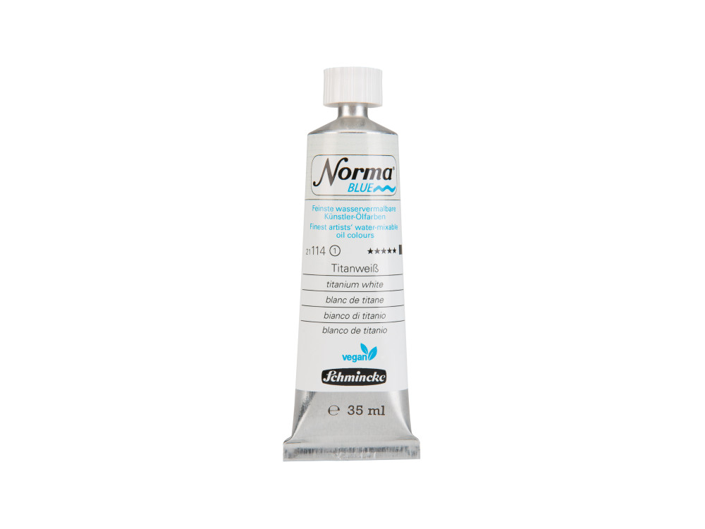 Norma Blue water-mixable oil paint - Schmincke - 114, Titanium White, 35 ml