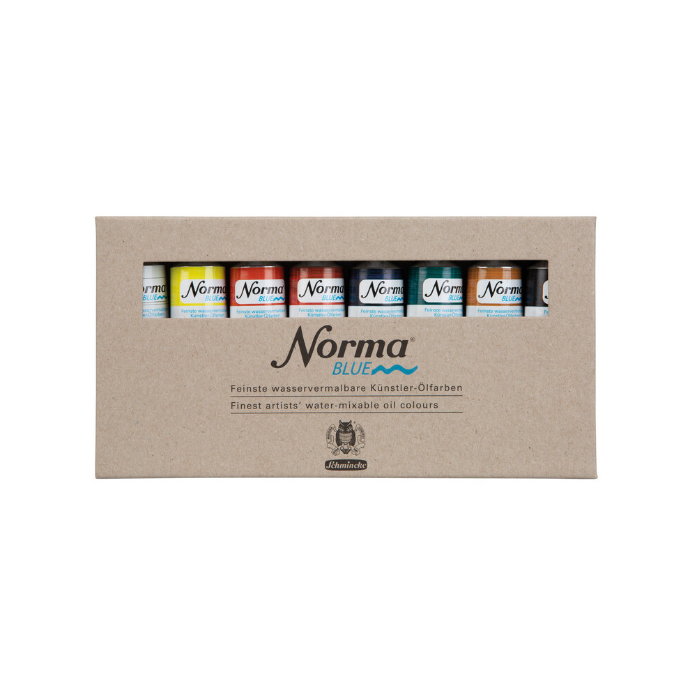 Set of Norma Blue water-mixable oil paints - Schmincke - 8 x 35 ml