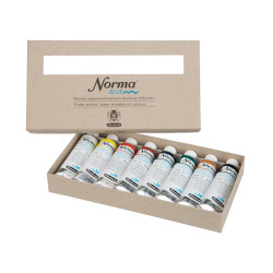 Set of Norma Blue water-mixable oil paints - Schmincke - 8 x 35 ml