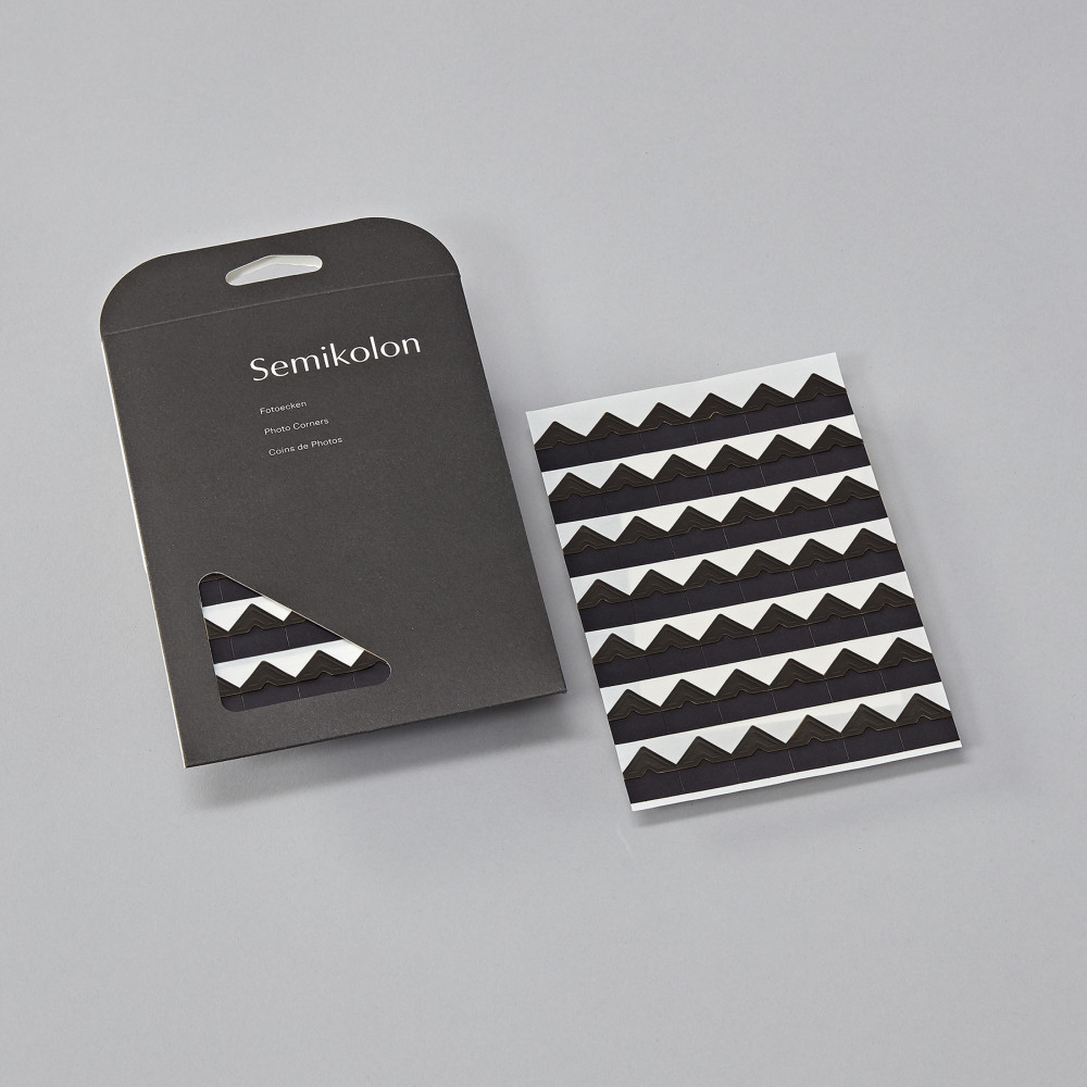 Self-adhesive photo corners - Semikolon - Black, 252 pcs.
